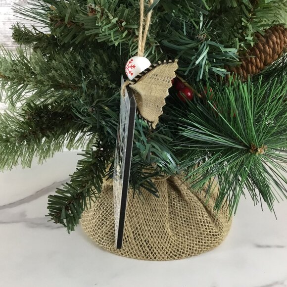 Small Town Christmas Rustic Christmas Ornament Square 3.5" Square - Picture 2 of 6